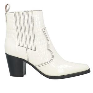 Ganni Embossed Leather Cowboy Boots